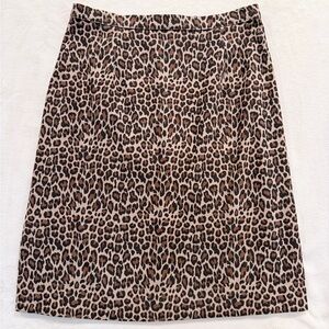 Rebecca Thomas Leopard Print Skirt Size 8 Classic A-Line Animal Print Lined